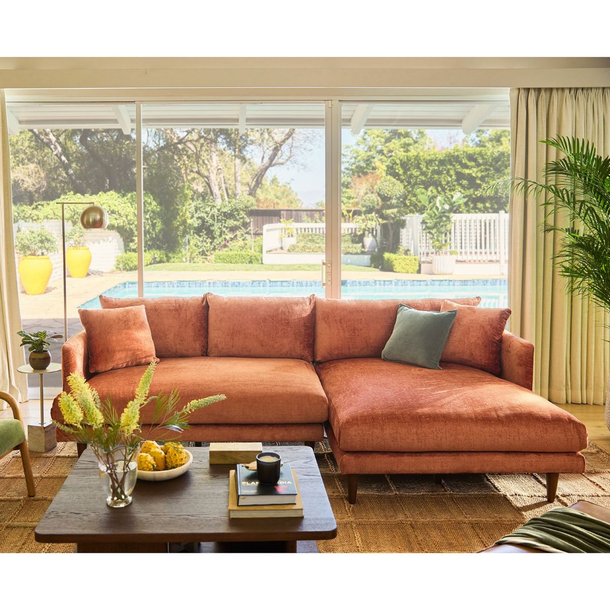 Picture of Lewis Plush Terra Rose 2-Piece Sectional