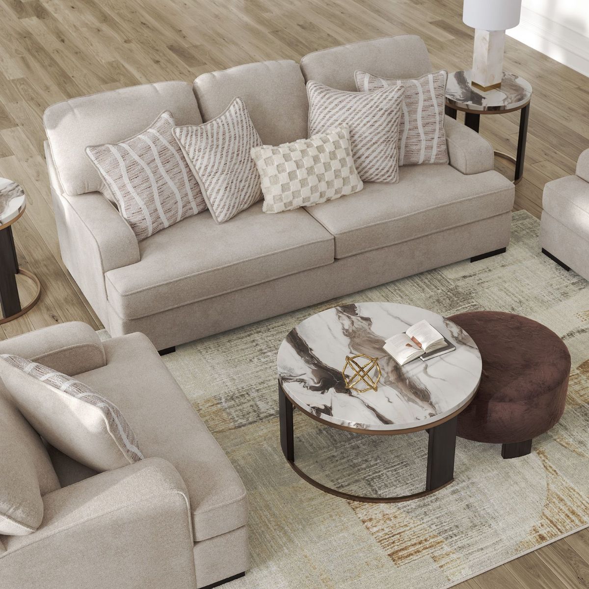 Picture of High Profile Taupe Sofa