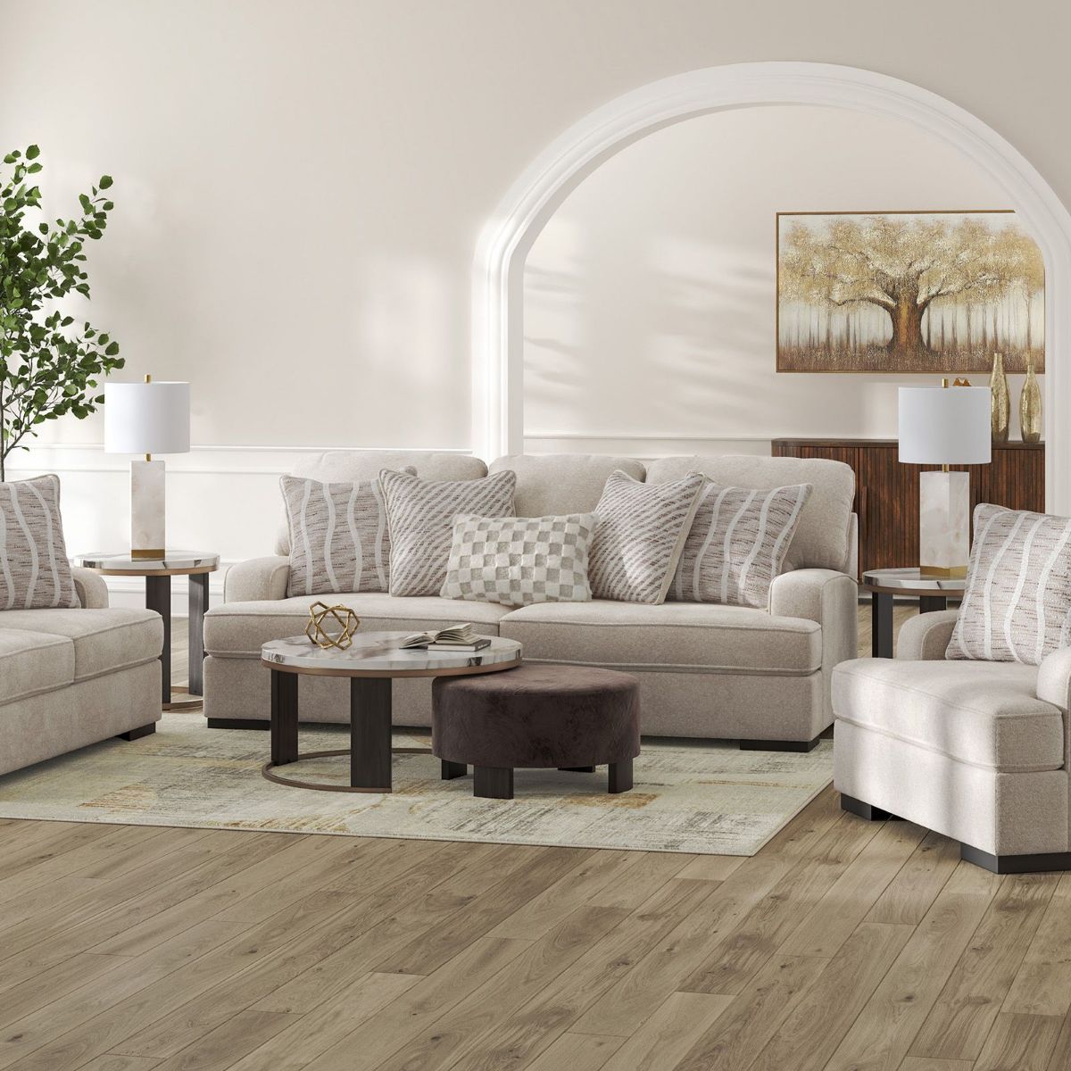 Picture of High Profile Taupe Sofa