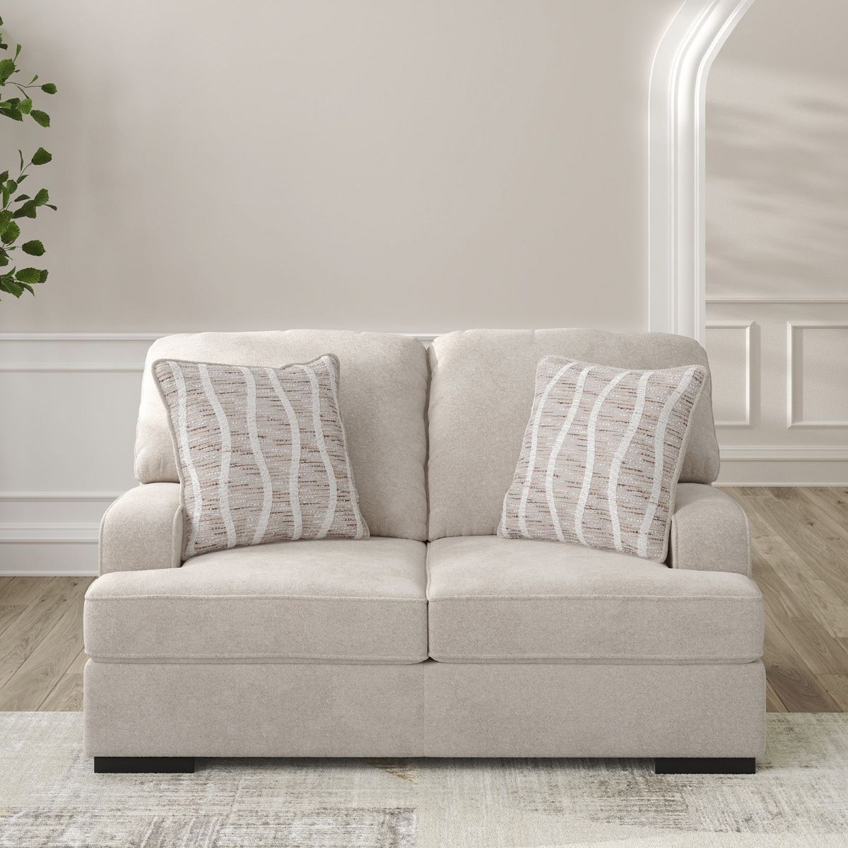 Picture of High Profile Taupe Loveseat