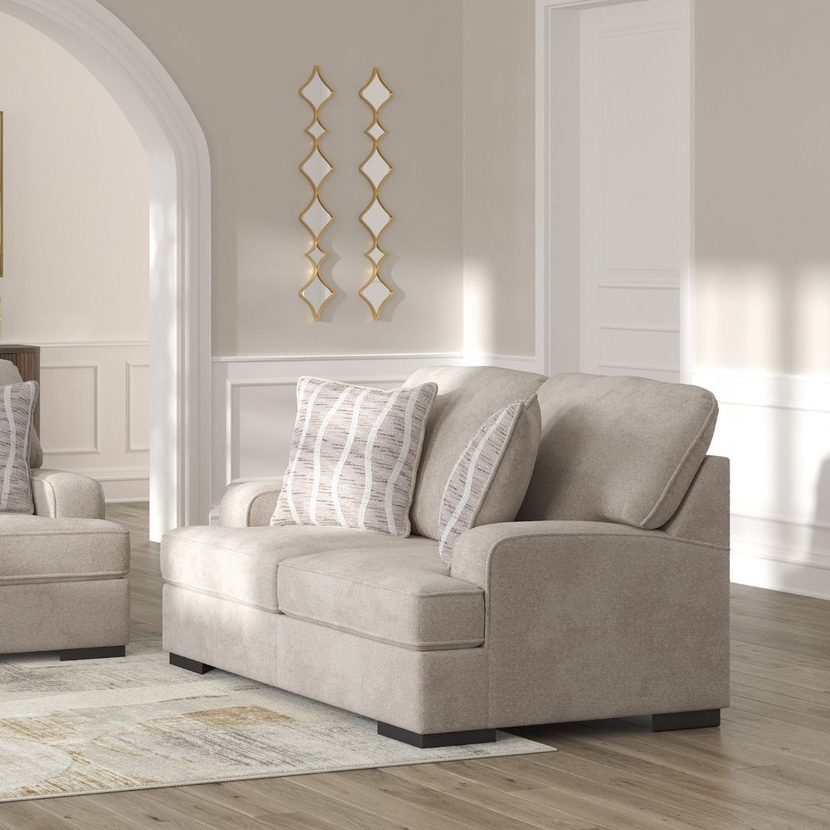 Picture of High Profile Taupe Loveseat
