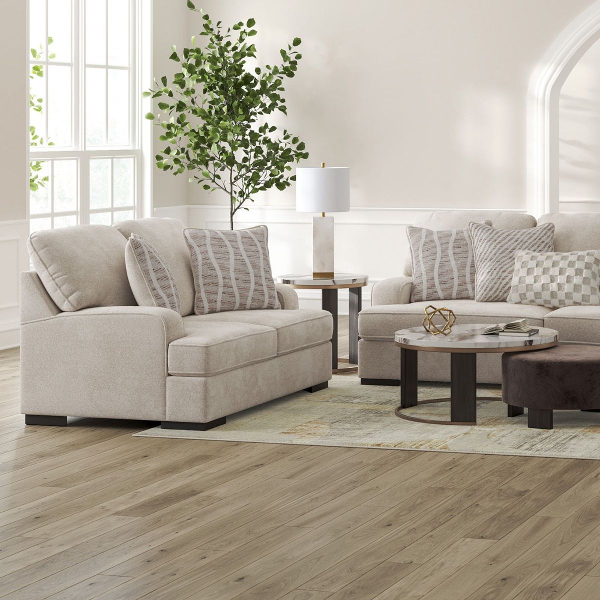 Picture of High Profile Taupe Loveseat