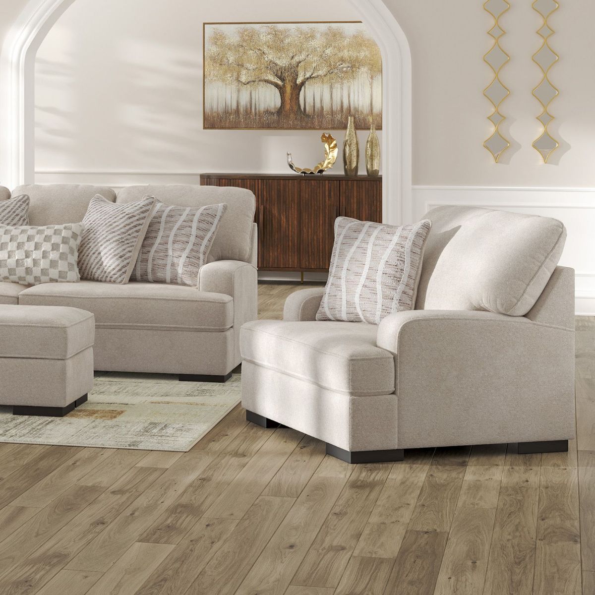 Picture of High Profile Taupe Chair And A Half