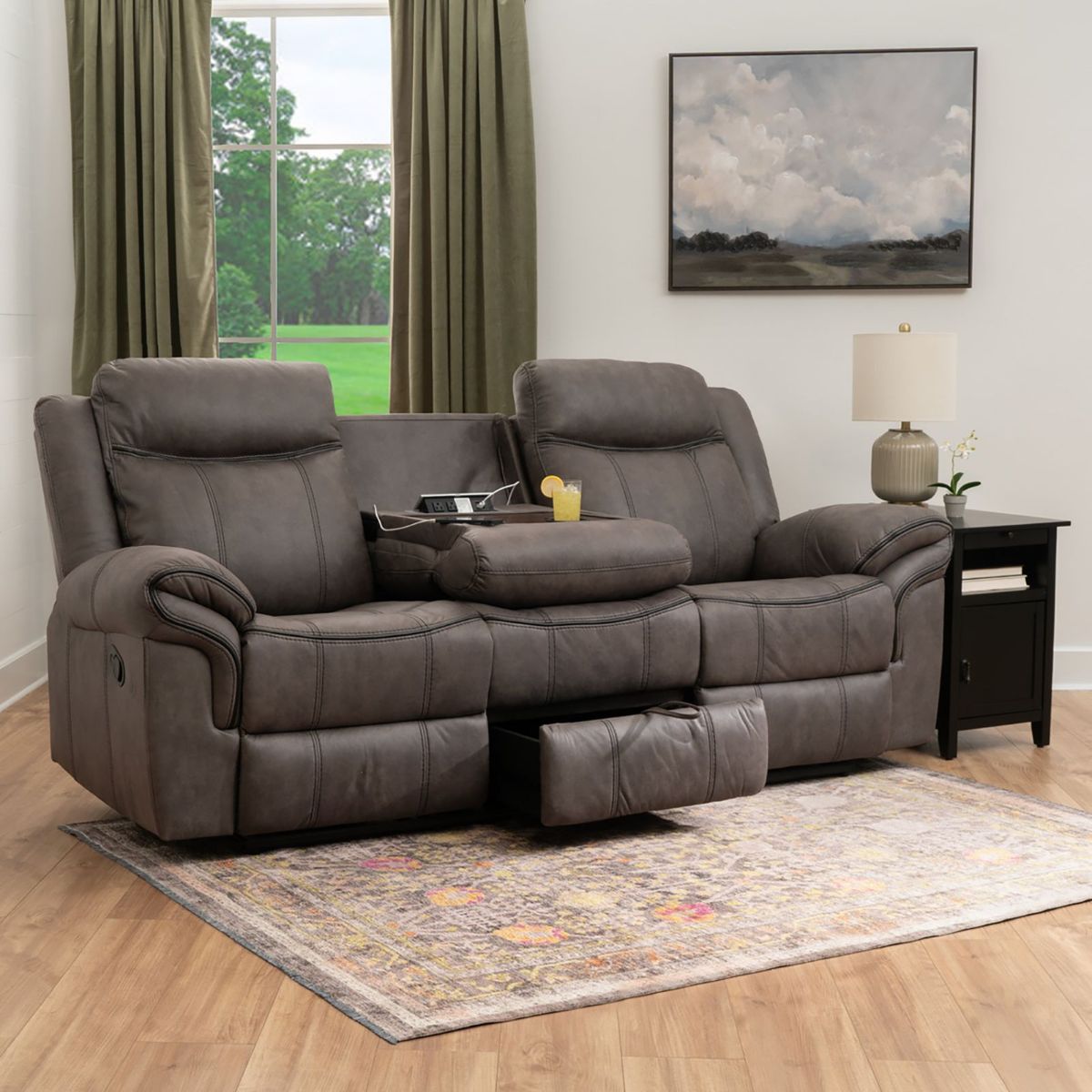 Picture of Galloway Stone Gray Recliner Sofa