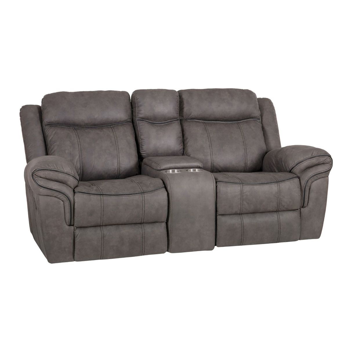 Picture of Galloway Stone Gray Recliner Console Loveseat