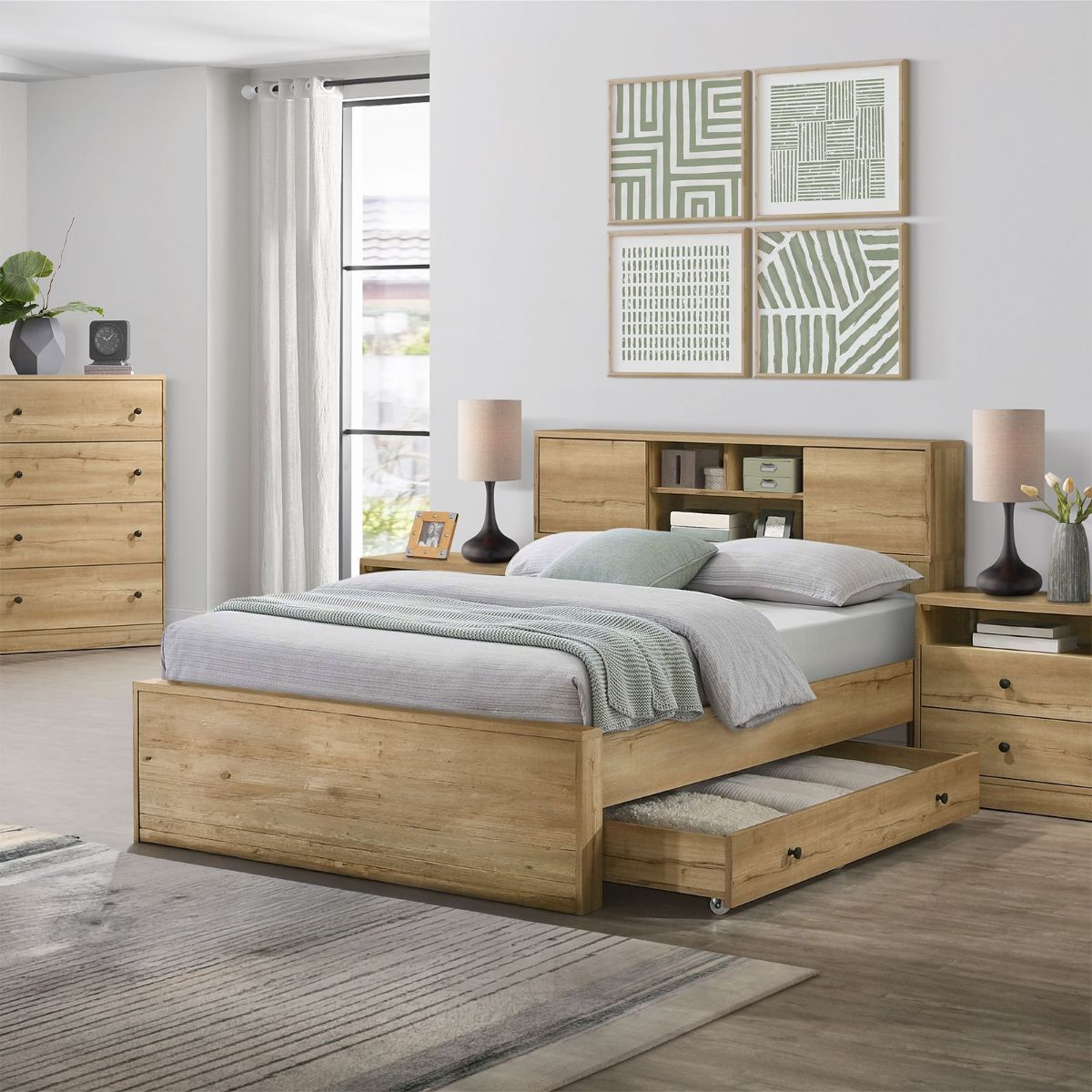 Picture of Vega Bookcase Queen Bed
