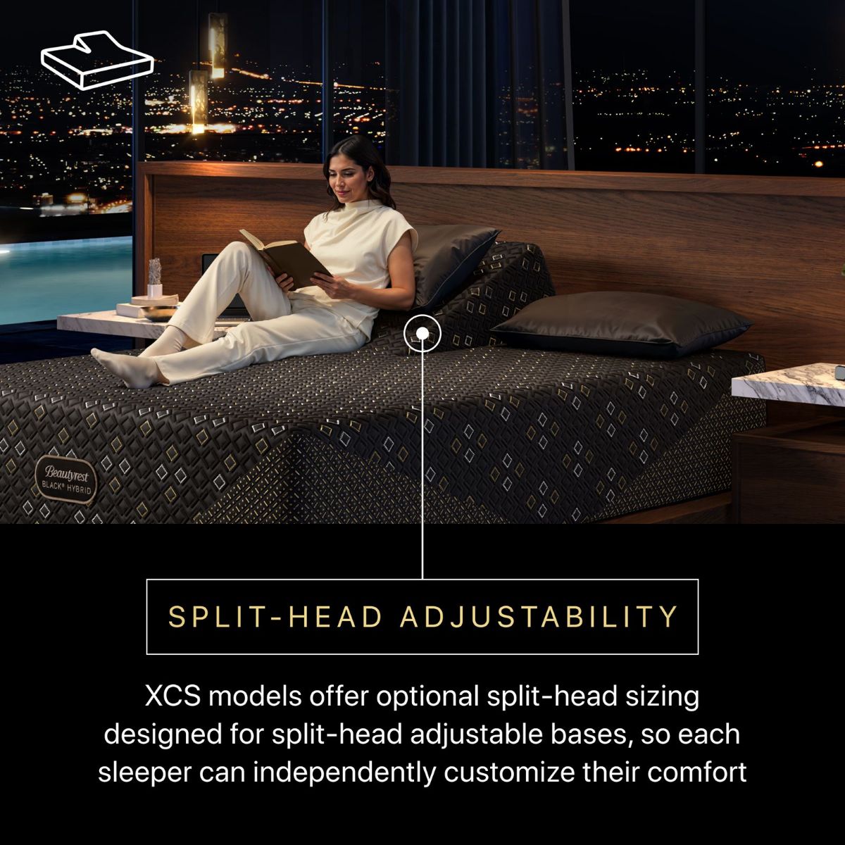Picture of Split Head Beautyrest Black Hybrid XCS4 Medium