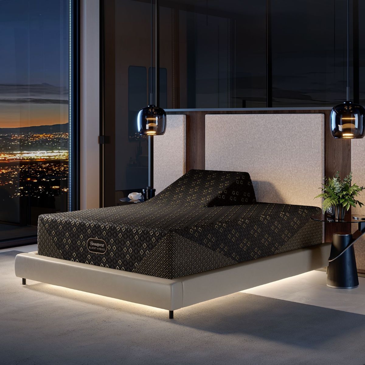 Picture of Queen Split Head Beautyrest Black Hybrid XCS Series 4 Medium Mattress