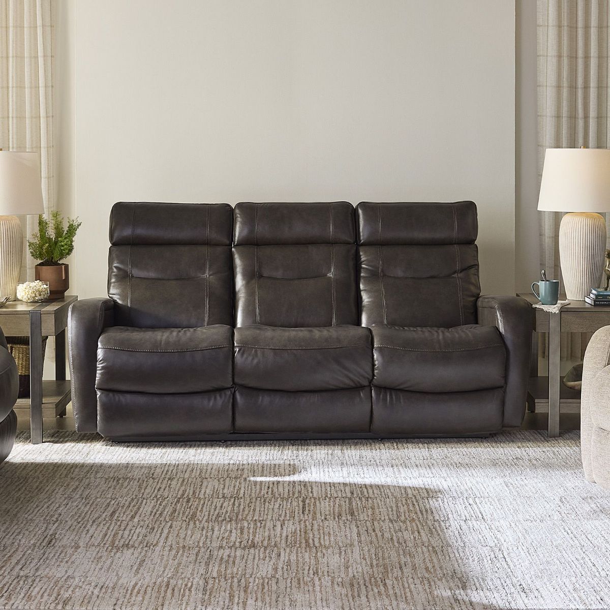 Picture of Baron Mineral Leather Power Recliner Sofa