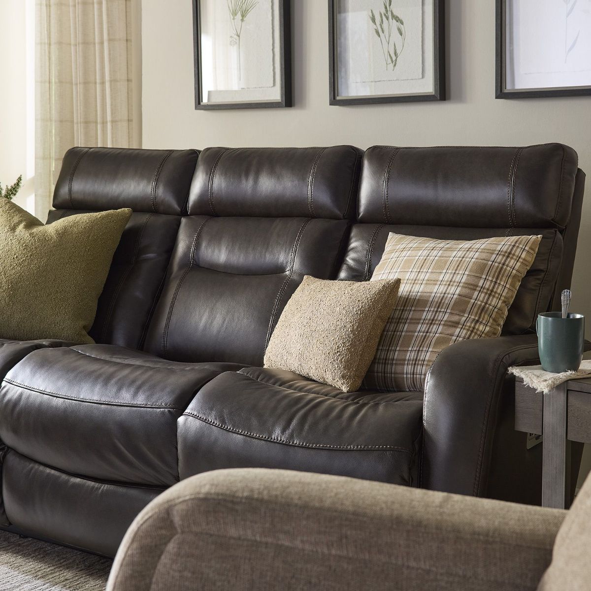 Picture of Baron Mineral Leather Power Recliner Sofa