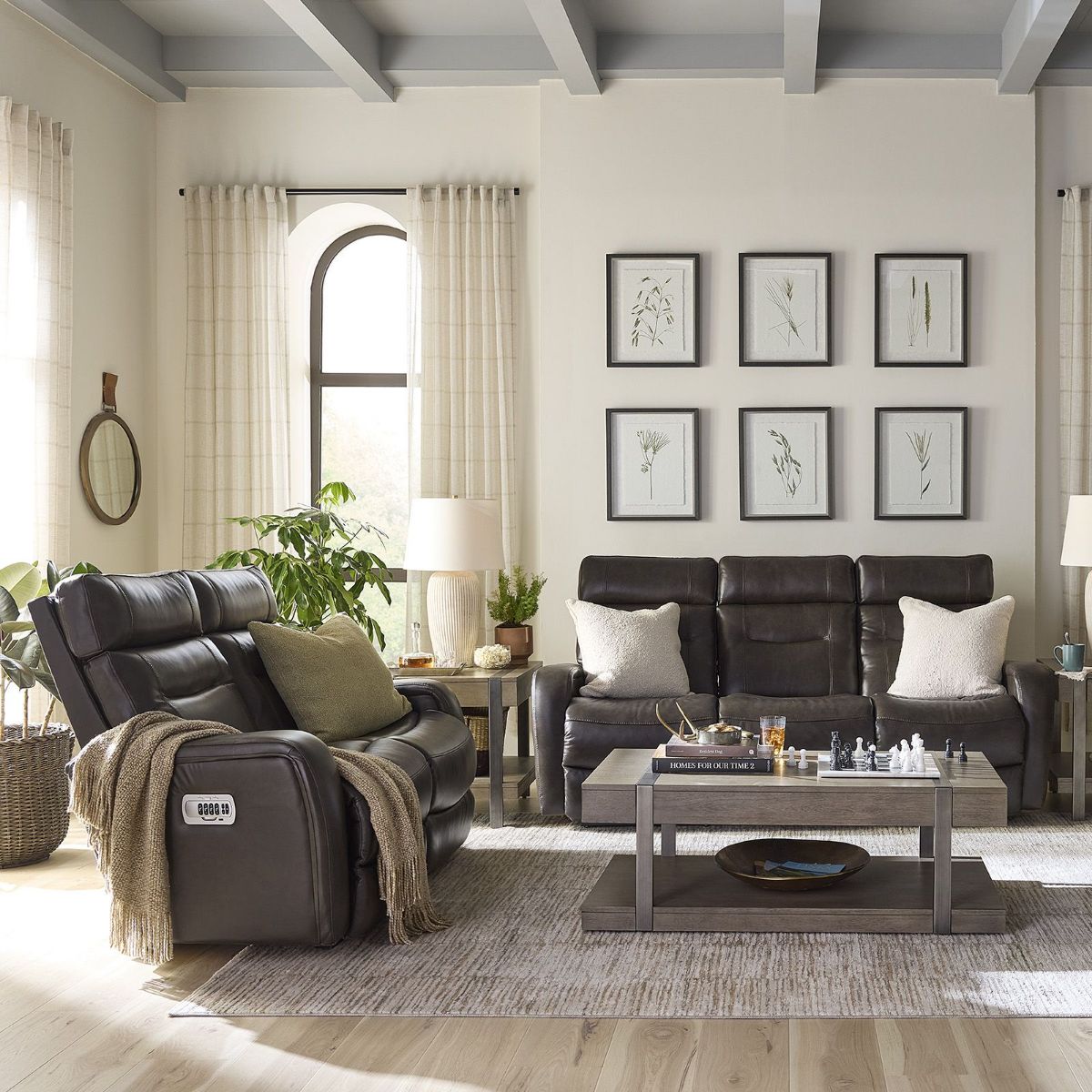 Picture of Baron Mineral Leather Power Recliner Sofa