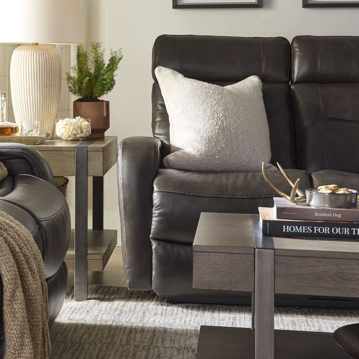 Picture of Baron Mineral Leather Power Recliner Sofa