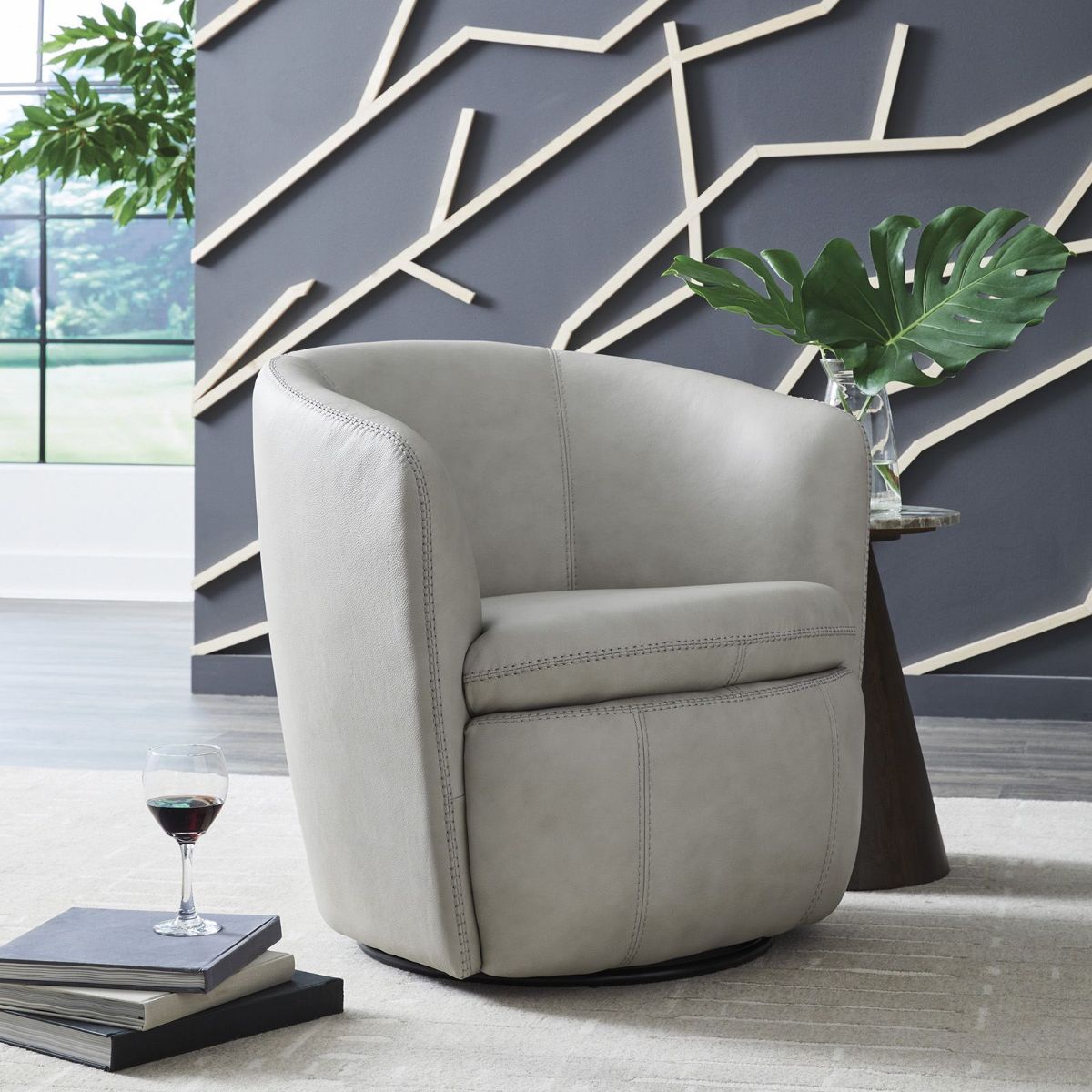 Picture of Kierreys Bone Leather Swivel Chair