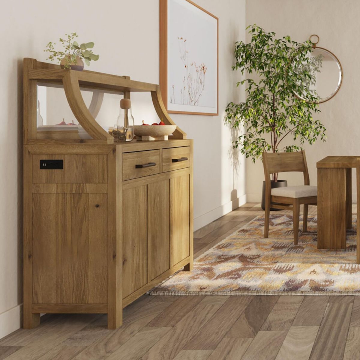 Picture of Flex Sandbar Oak Server & Hutch